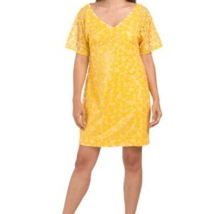 TRINA TURK Yellow Floral Volcano Sequined Dress 4